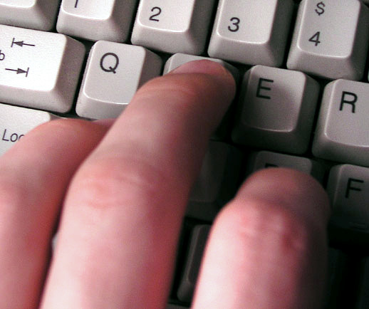 fingers on keyboard
